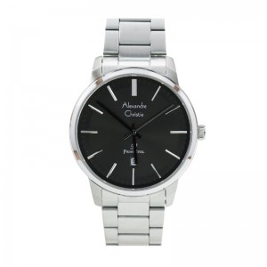 Alexandre Christie AC 1030 Silver Black Man Steel MDBSSBA